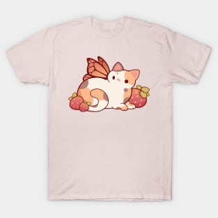 Fairy calico cat with strawberries T-Shirt